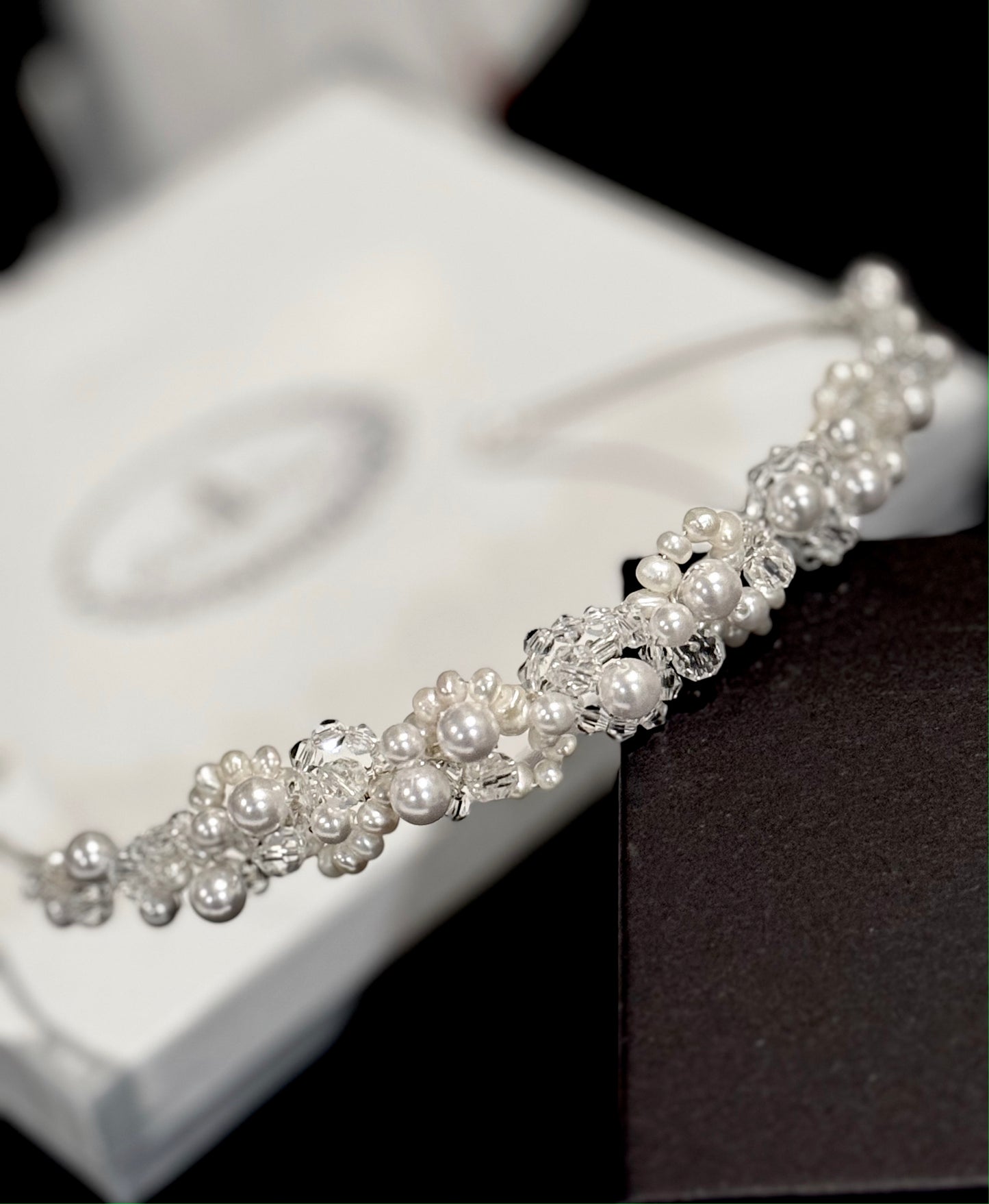 Bambina - Crystal and pearl communion headband
