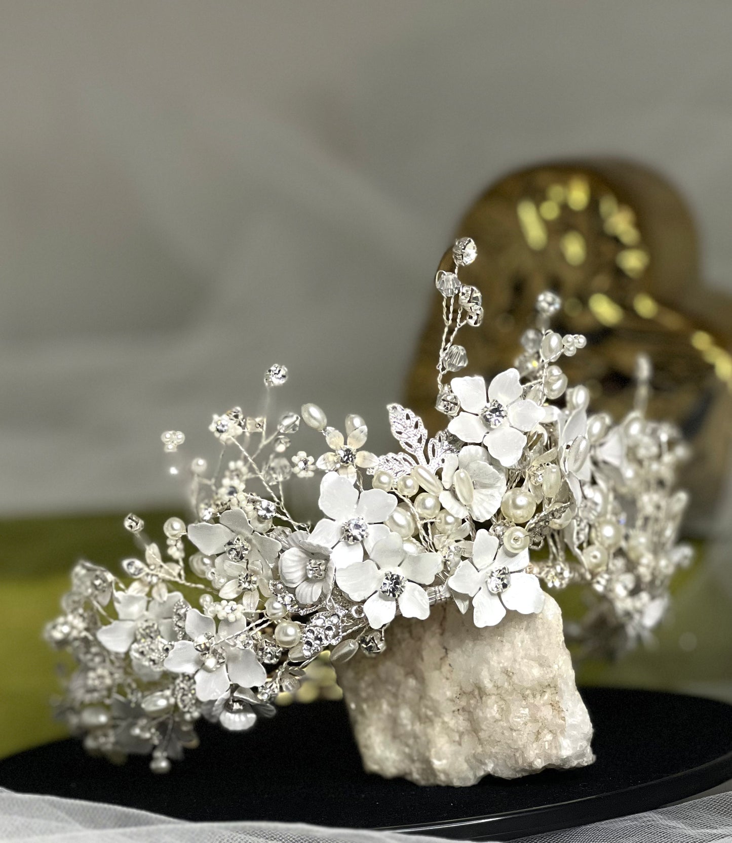 Adella - Stunning crystal Floral Wedding headpiece