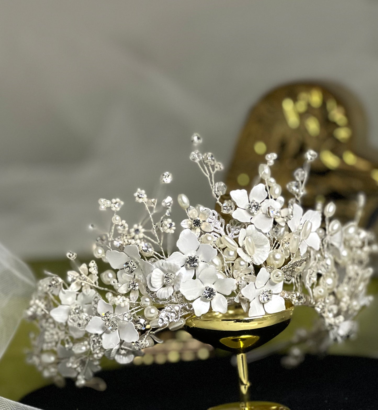 Adella - Stunning crystal Floral Wedding headpiece