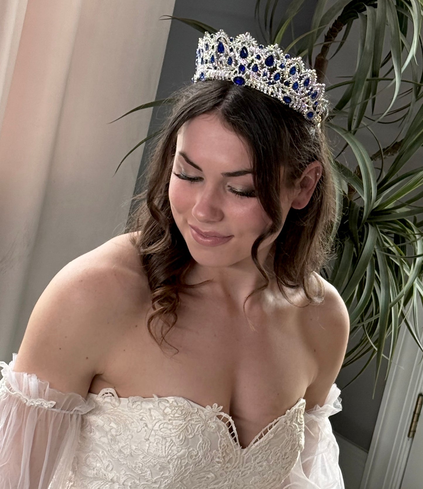 Mariablue - Royal Blue Crystal Tiara