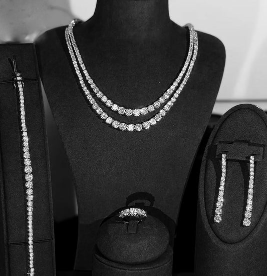 Angels - Stunning 3pc simulated diamond tennis necklace set
