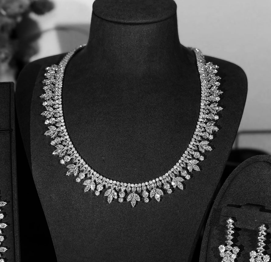 Anika - Elegant CZ 4pcs bridal necklace set