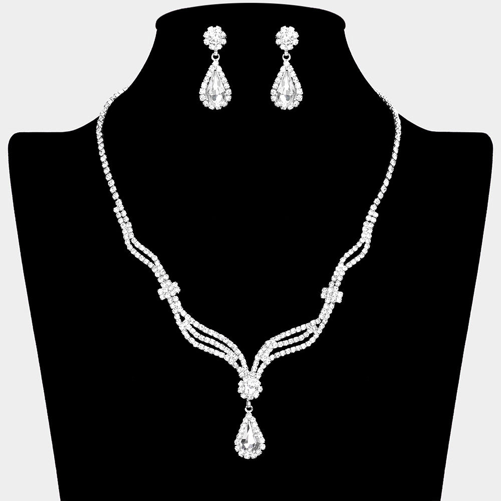 Gabi - Princess elegance teardrop bridal necklace set