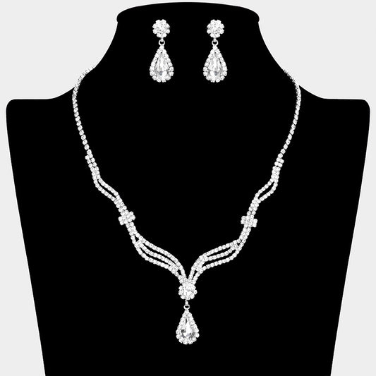 Gabi - Princess elegance teardrop bridal necklace set