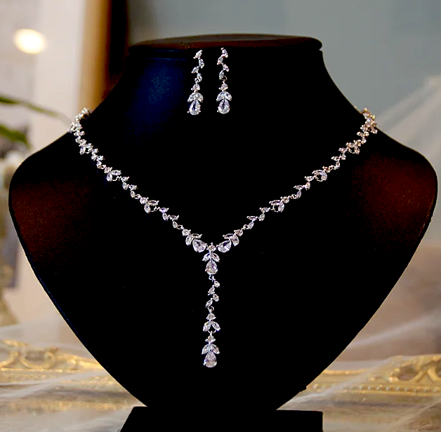 vine bridal necklace set