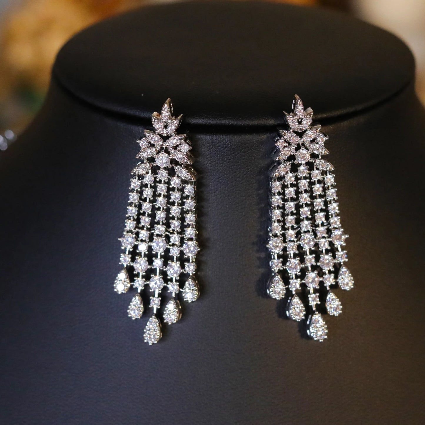 Shanice - Stunning, bridal simulated diamond crystal necklace set