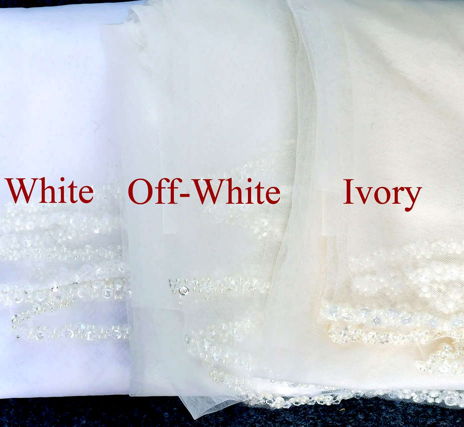 Tiffany - Gorgeous Beaded edge wedding veil with scattered crystals