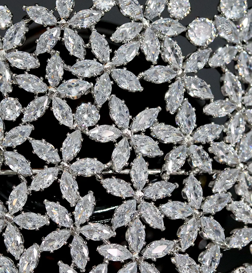 Christine Beautiful Floral Swarovski crystal bridal headband
