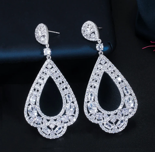 Giordana - Stunning Statement Crystal Drop Earrings