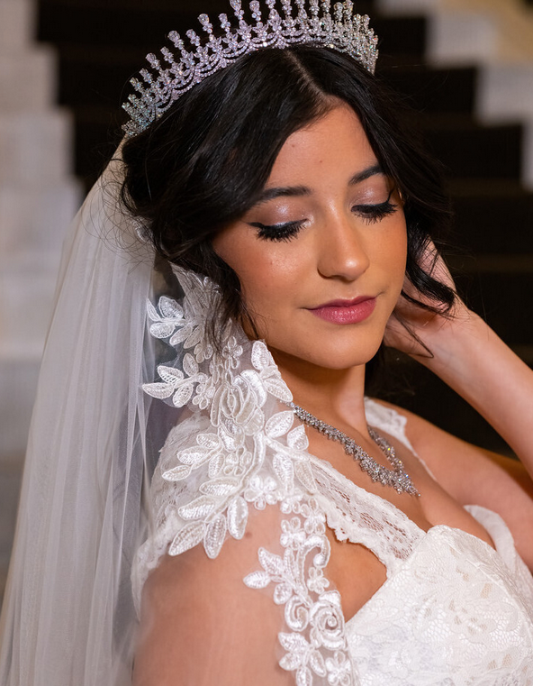 Mariarosetta - Royal Cathedral floral french lace veil - Free blusher