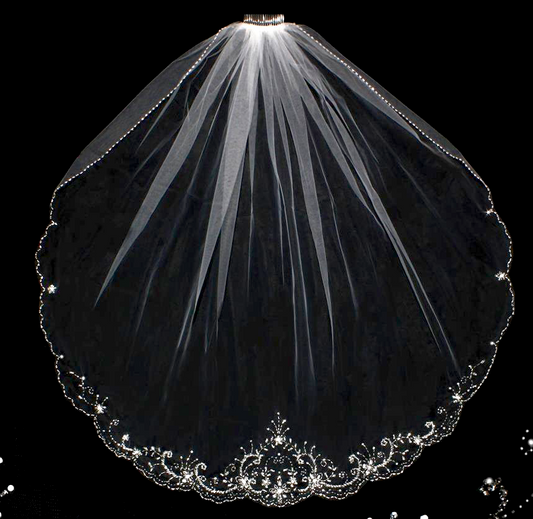 Lilly - Crystal Beaded communion veil