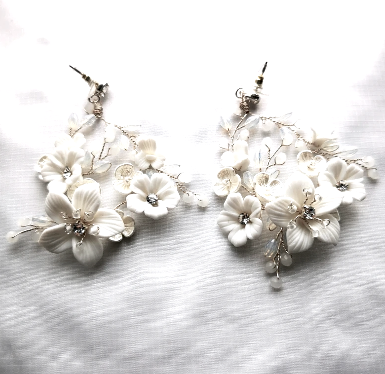 Marisa - Gorgeous crystal flower bridal earrings
