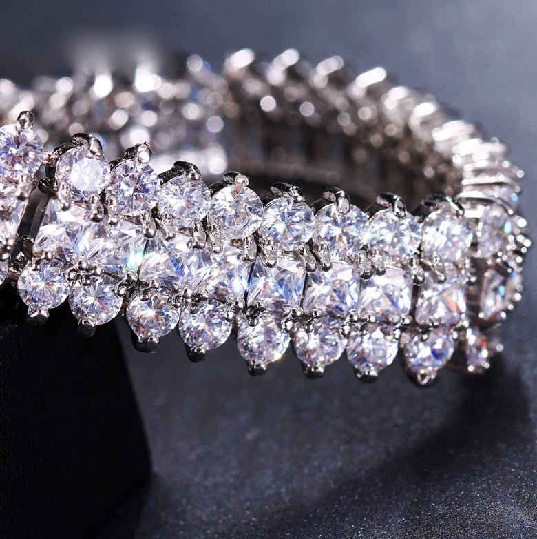 Regina - Exquisite simulated Diamond wedding bracelet