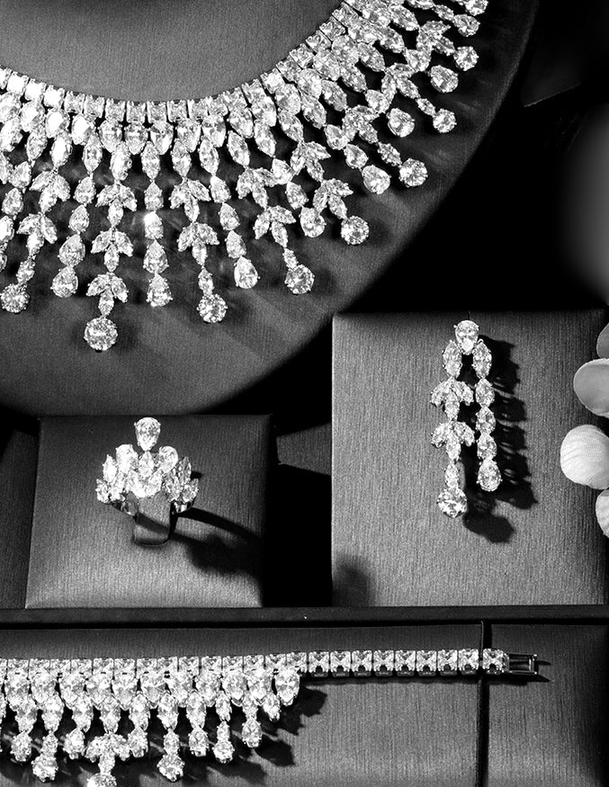 Paige- Statement bridal Crystal necklace jewelry set