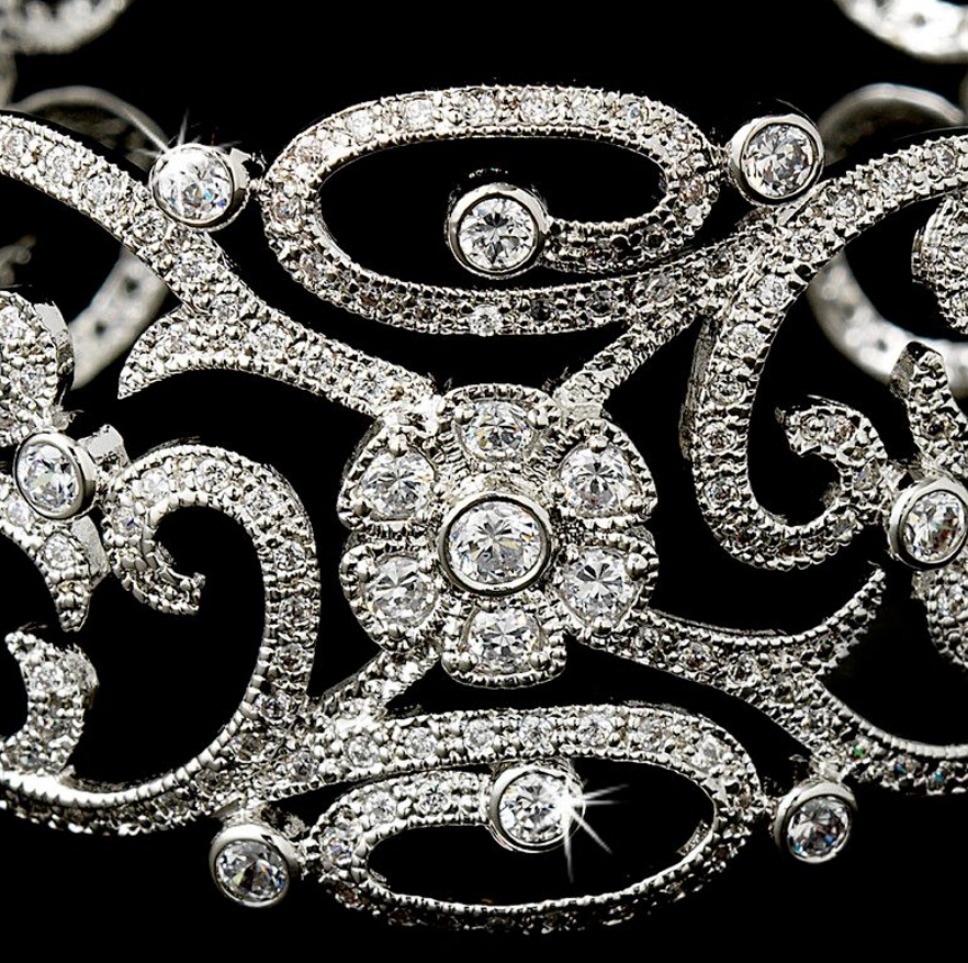 Antonella - Exquisite Swarovski crystal cuff bridal bracelet