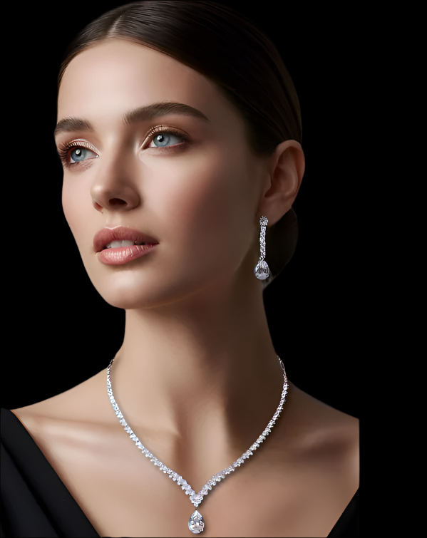 Simulated diamond necklace