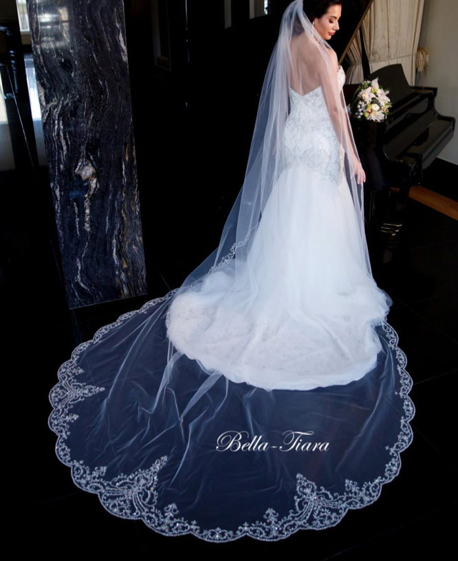Anissa – Exquisite designer crystal beaded royal veil