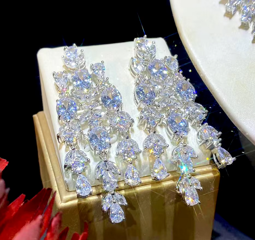 Rosanna - Stunning, cz simulated diamond bridal necklace set