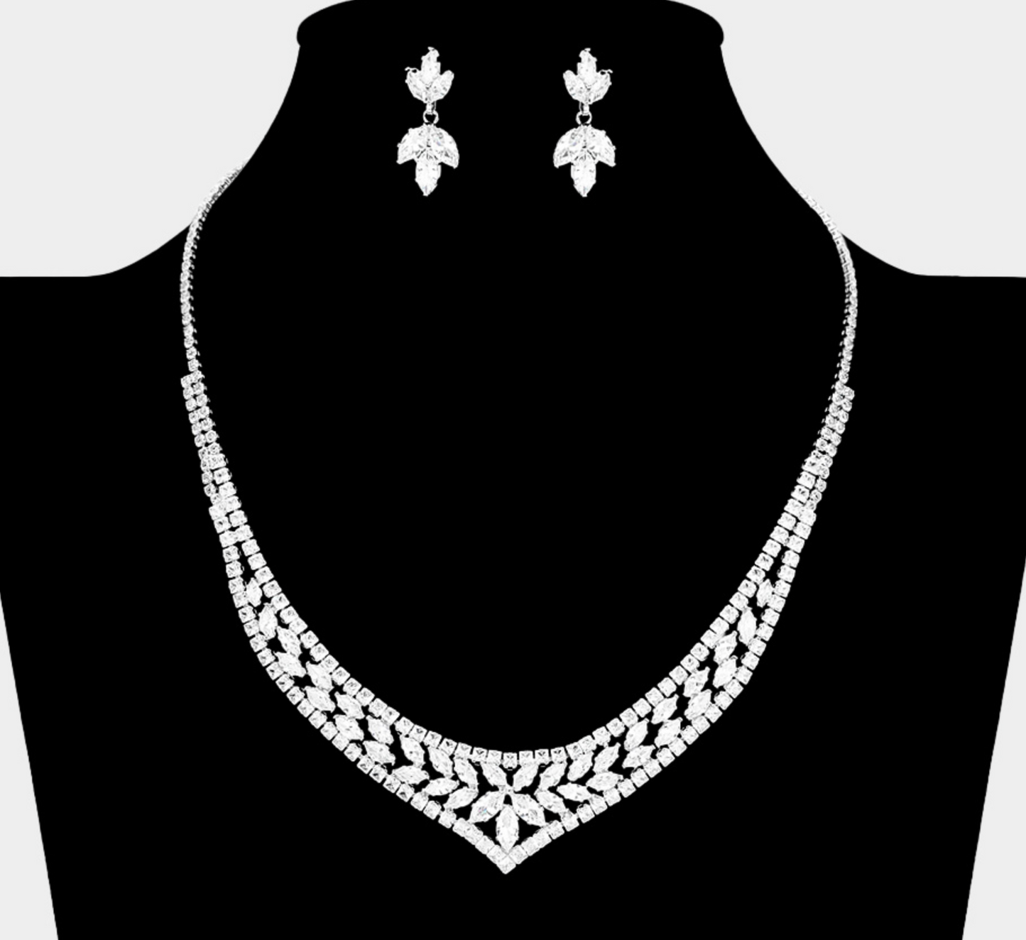 Sheila - Elegant cz bridal evening necklace set