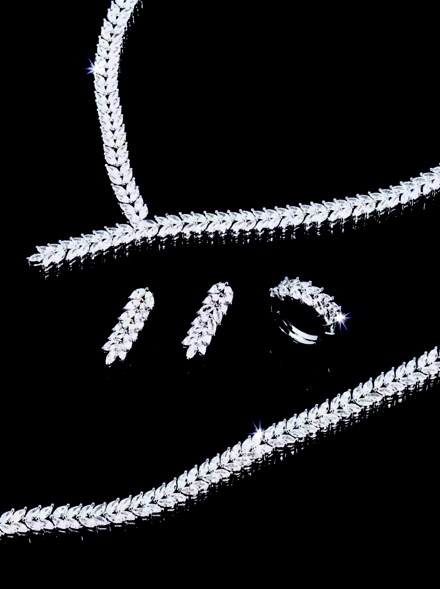 ISA - Elegant 3 piece CZ bridal necklace set