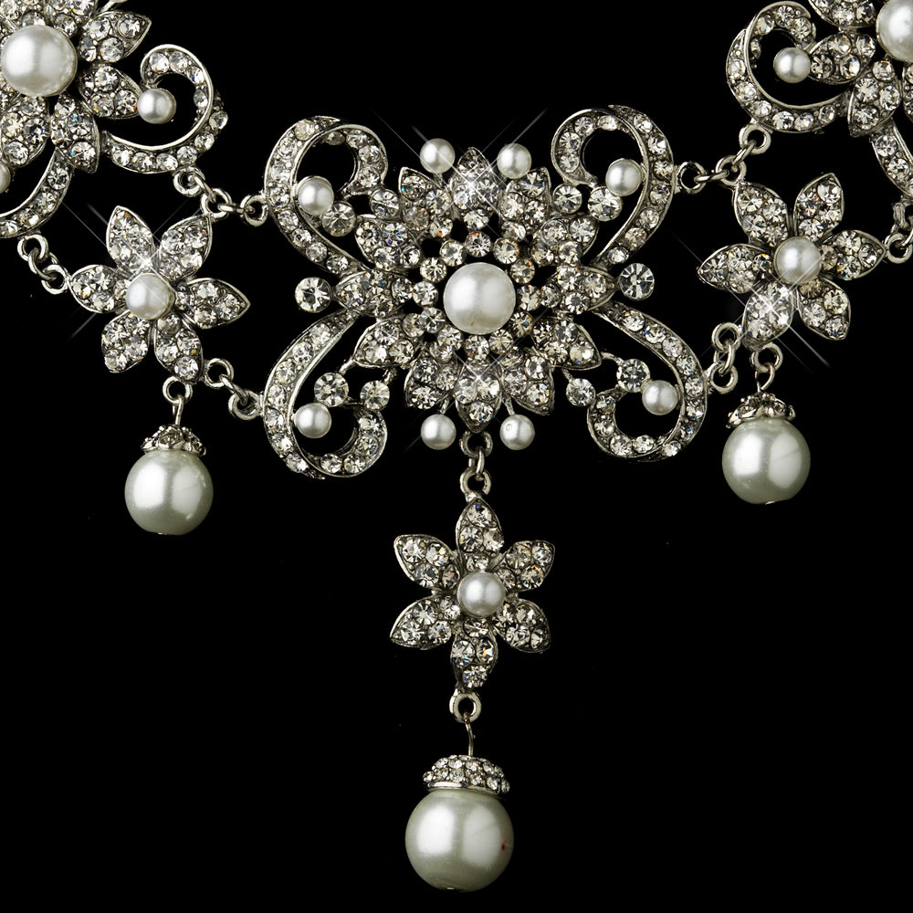 Angoletta - Exquisite pearl bridal necklace set