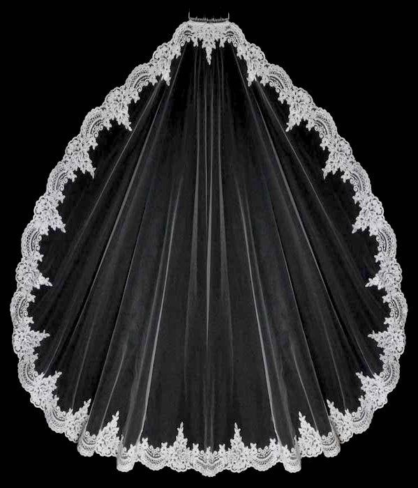 Mantilla lace communion veil