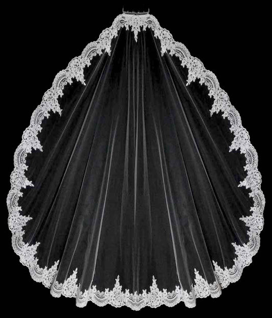 Mantilla lace communion veil