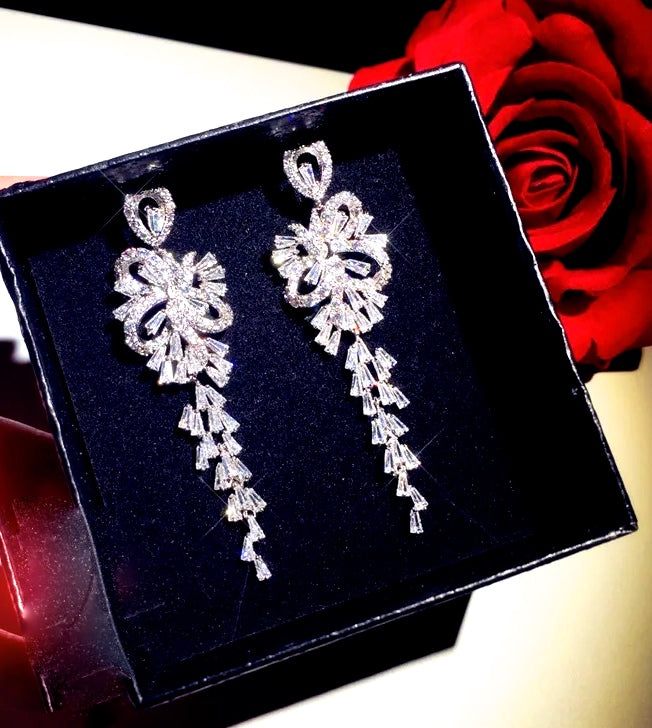 crystal long earrings
