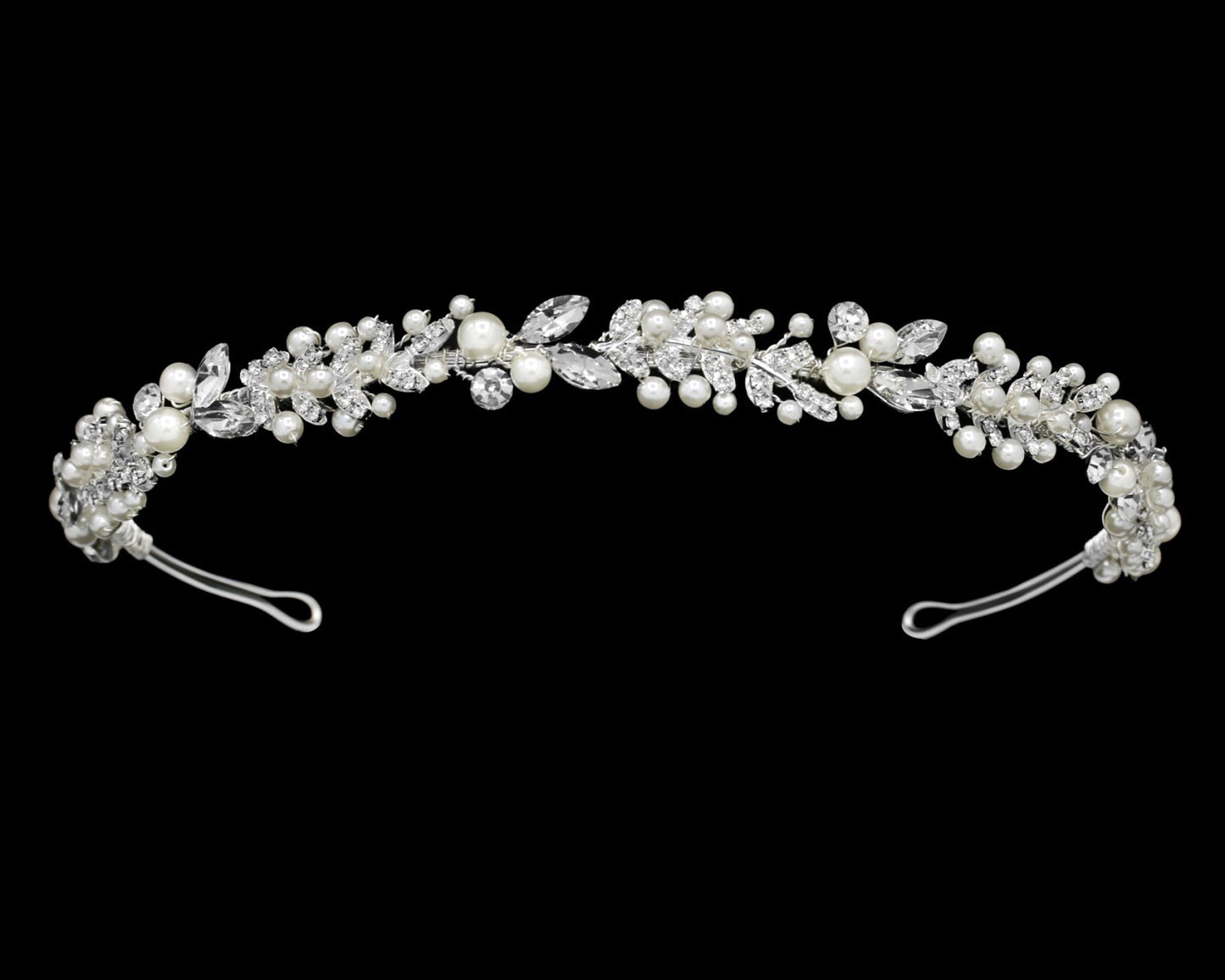 pearl crystal headband bride