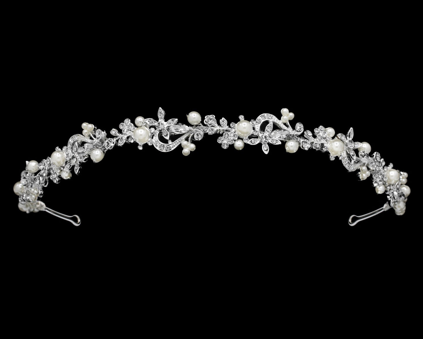 Samira - Bridal crystal and pearl wedding headpiece