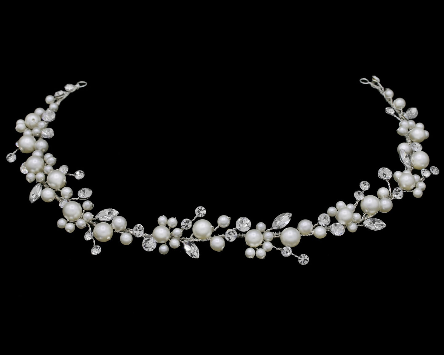 Aprile - Swarovski crystal and pearl communion headband