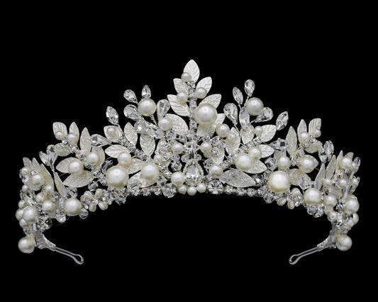 Silvana - Alluring Swarovski Crystal and Pearl Wedding Tiara