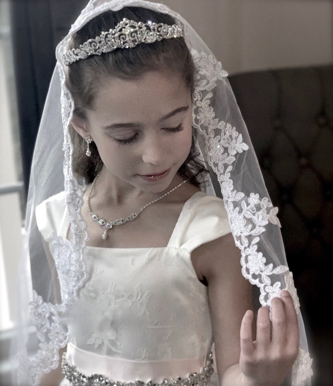mantilla lace communion veil