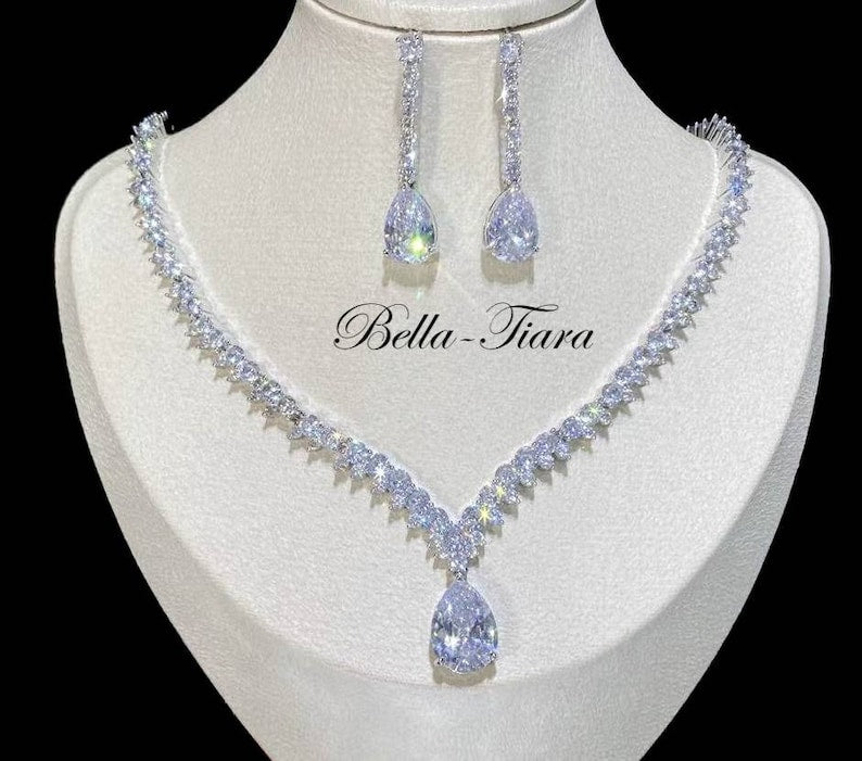 Prescilla - Timeless CZ wedding jewelry set