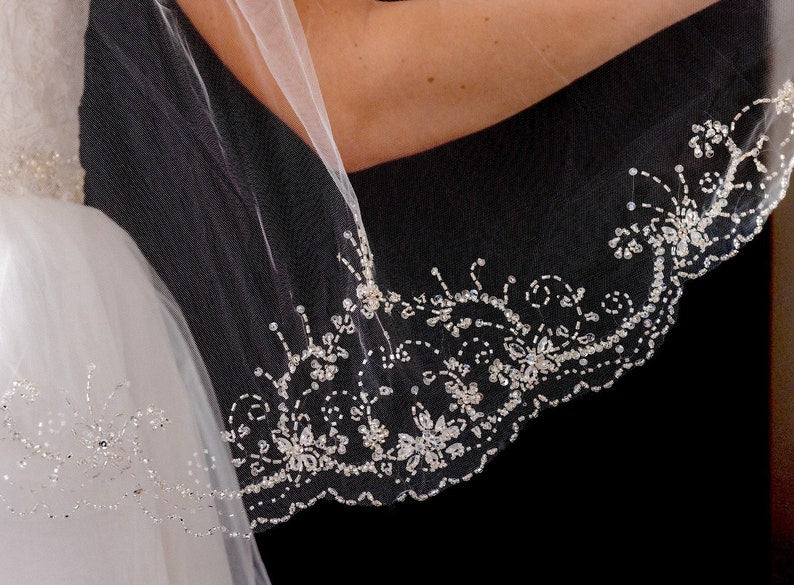 Lilly - Crystal Beaded communion veil