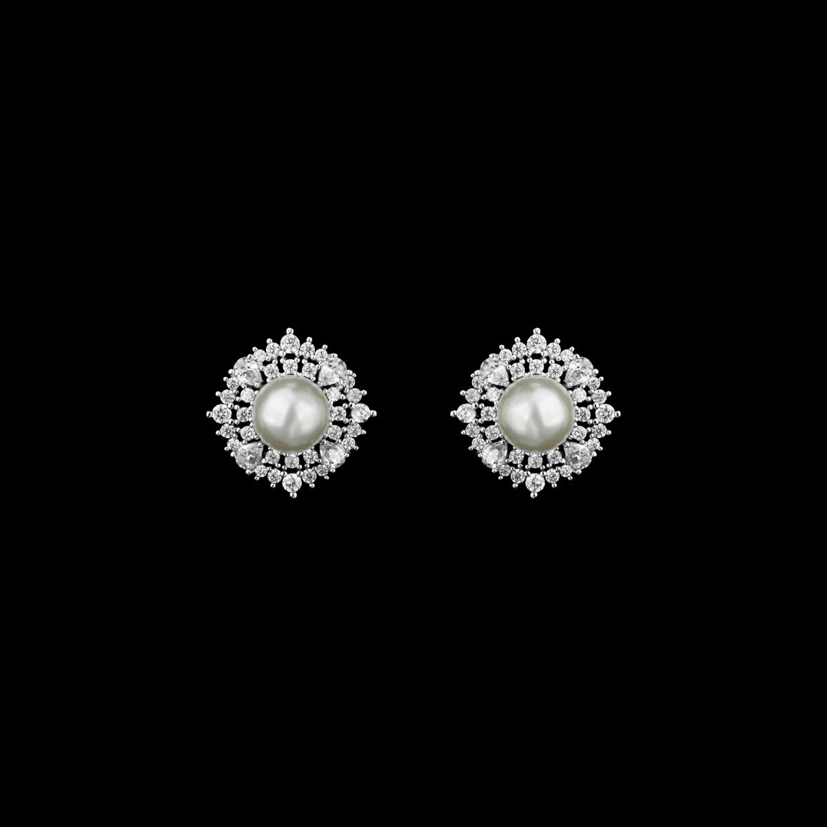 Romantina - Exquisite couture pearl bridal earrings