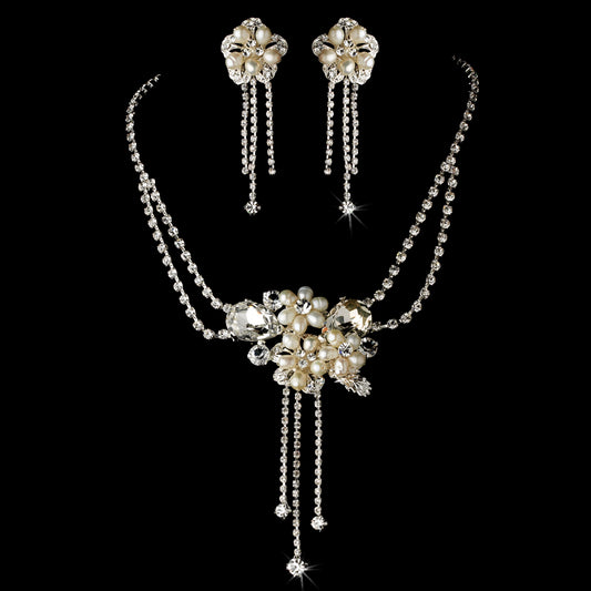 Sira - Enchanting pearl drop bridal necklace set