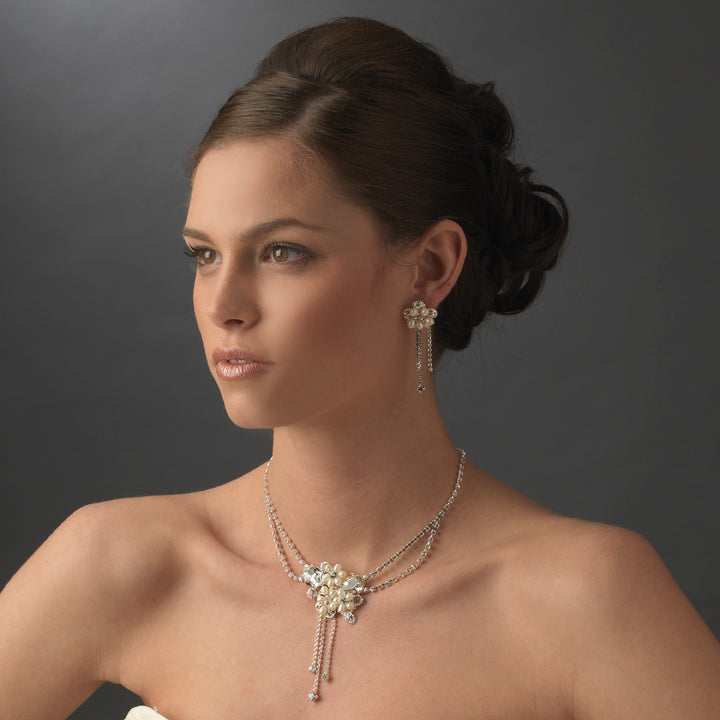 Sira - Enchanting pearl drop bridal necklace set