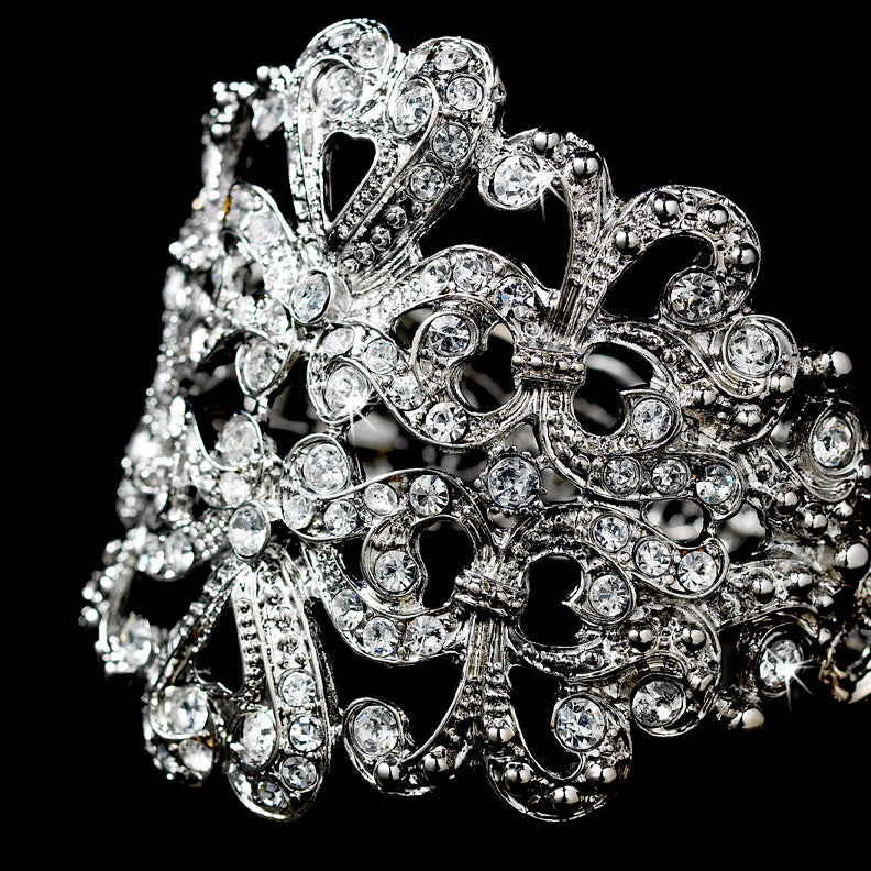 Elia, Vintage inspired cuff style wedding bracelet