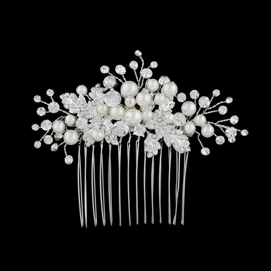 Summer - Romantic Crystal and pearl bridal hair comb