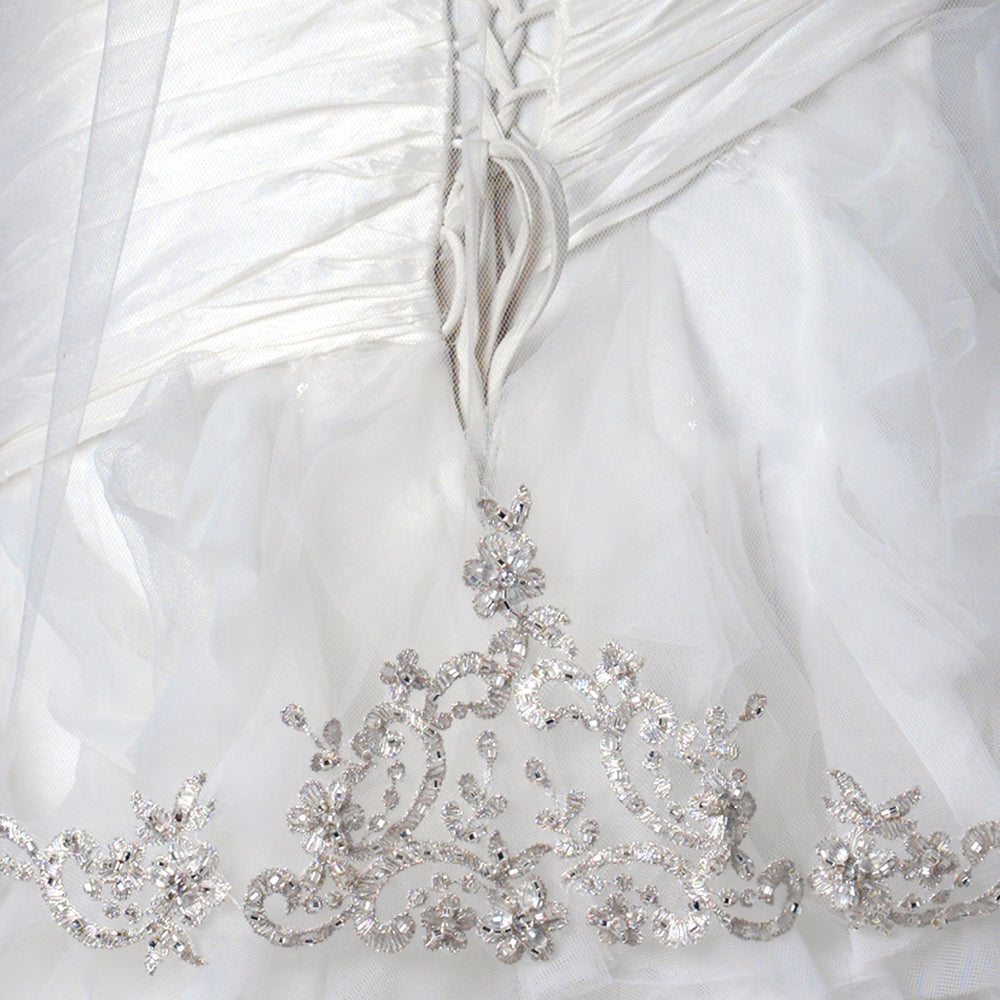 Chelsie – Beaded edge crystal wedding veil