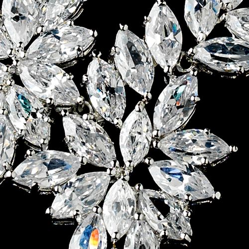 Alessia - Simulated Diamond CZ elegant vine bridal necklace set