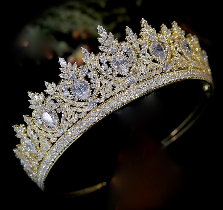 gold wedding tiara