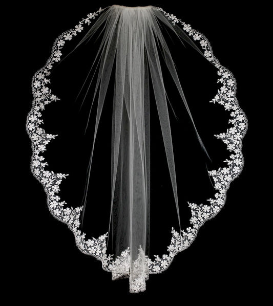 flower lace wedding veil