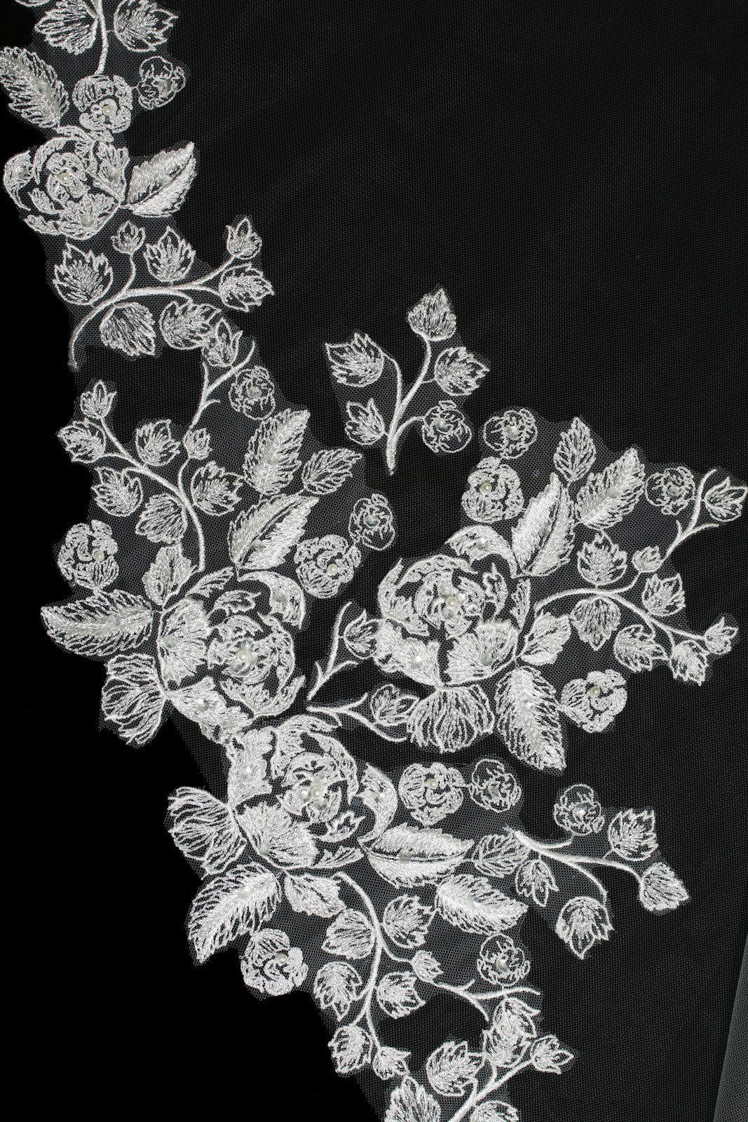 Eliana - Desinger italian flower lace cathedral wedding veil - ONE LEFT CLEARANCE