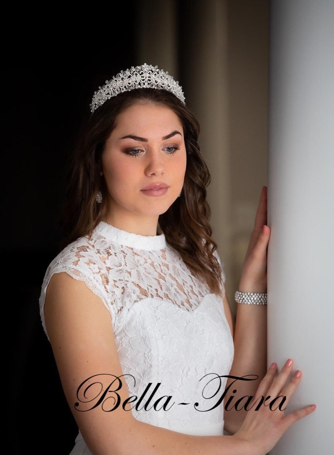 Elegant Silver Swarovski Crystal Tiara