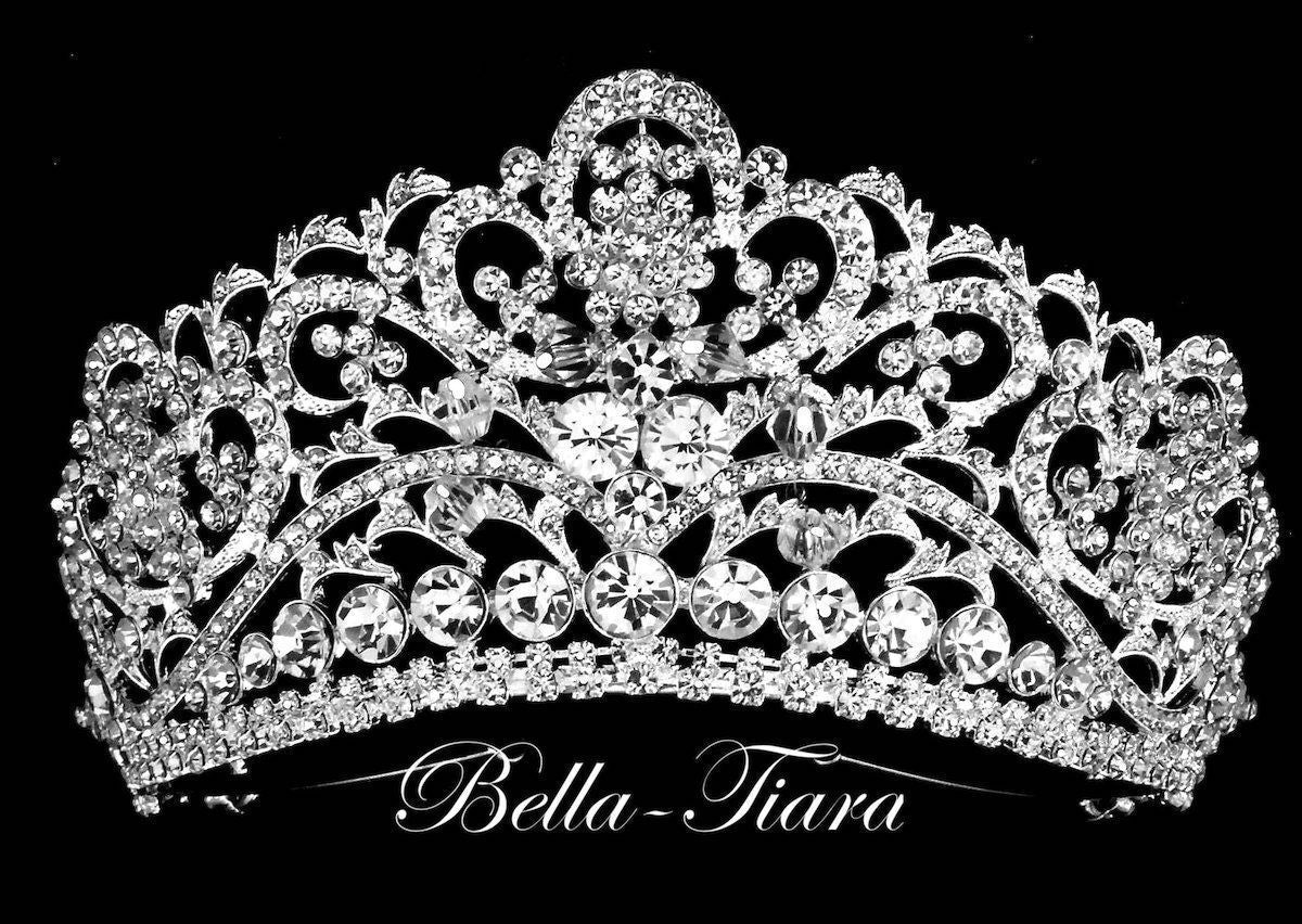 Alessandra - Statement Silver Crystal Tiara