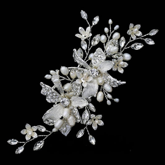 Venezia - Elegant Crystal Pearl Wedding Comb