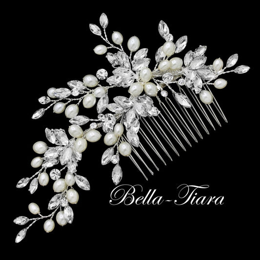 Marilla -  Pearl crystal wedding comb