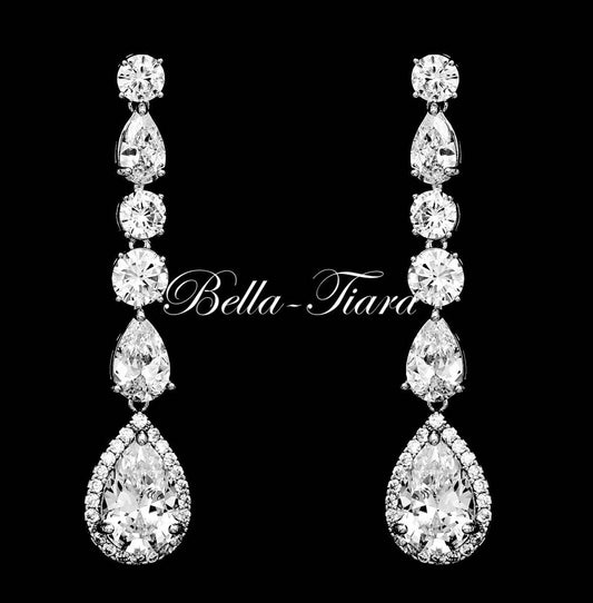 Celia Beautiful crystal drop bridal earrings